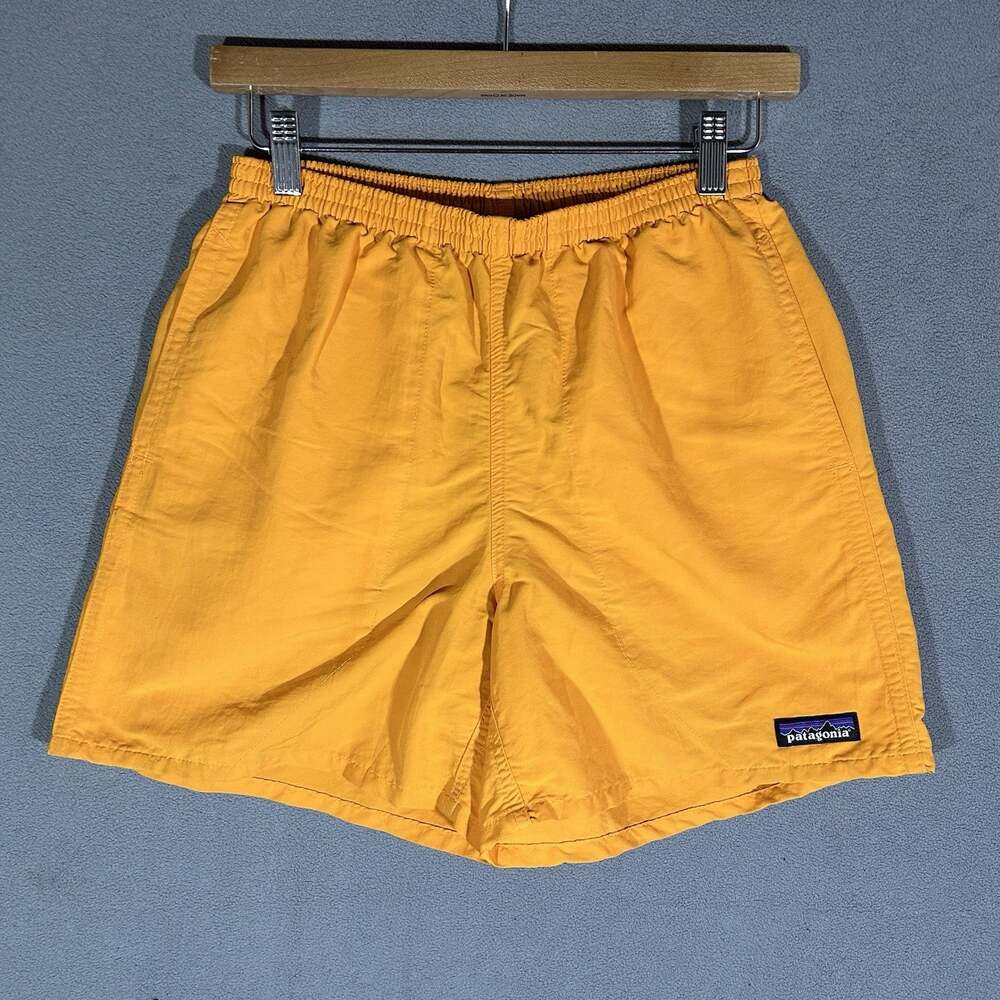 Patagonia Baggies Shorts Mens XS 4.5 in Yellow Swim Trunks Mesh Lined